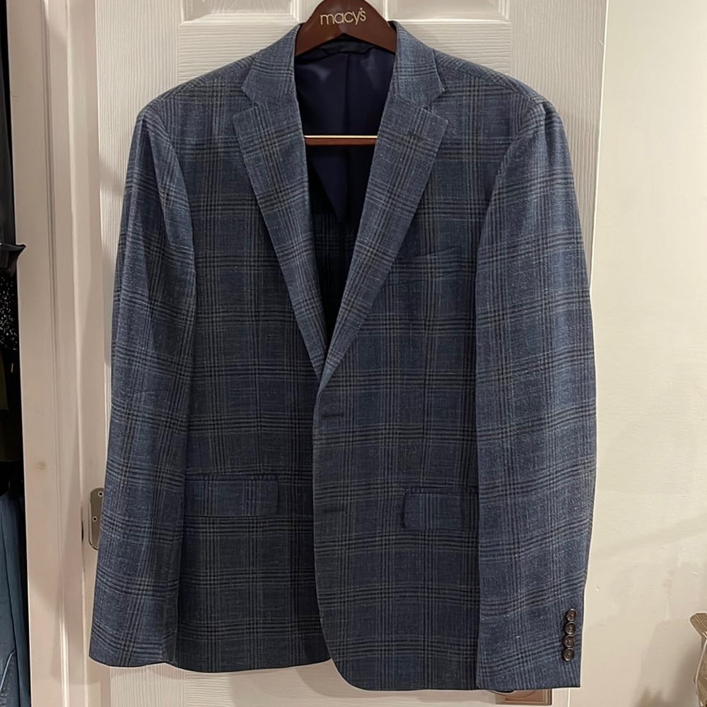 LAUREN Ralph Lauren Sport Coat/Blazer 42R Blue Check Print - NWOT, Never Worn